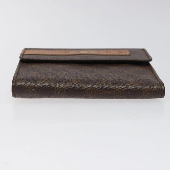 CELINE Macadam Canvas Compact Wallet PVC Leather Brown Auth yk17906 - Picture 6 of 16